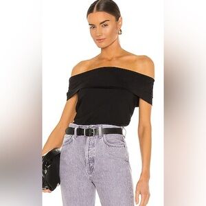 Theory Sabrynna Black Off-Shoulder Women's Top‎
